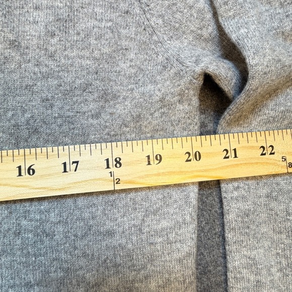 SANDRO Alisson sz L / 3 V-Neck Sweater Wool Cashmere Grey Black White Soft - Picture 6 of 12